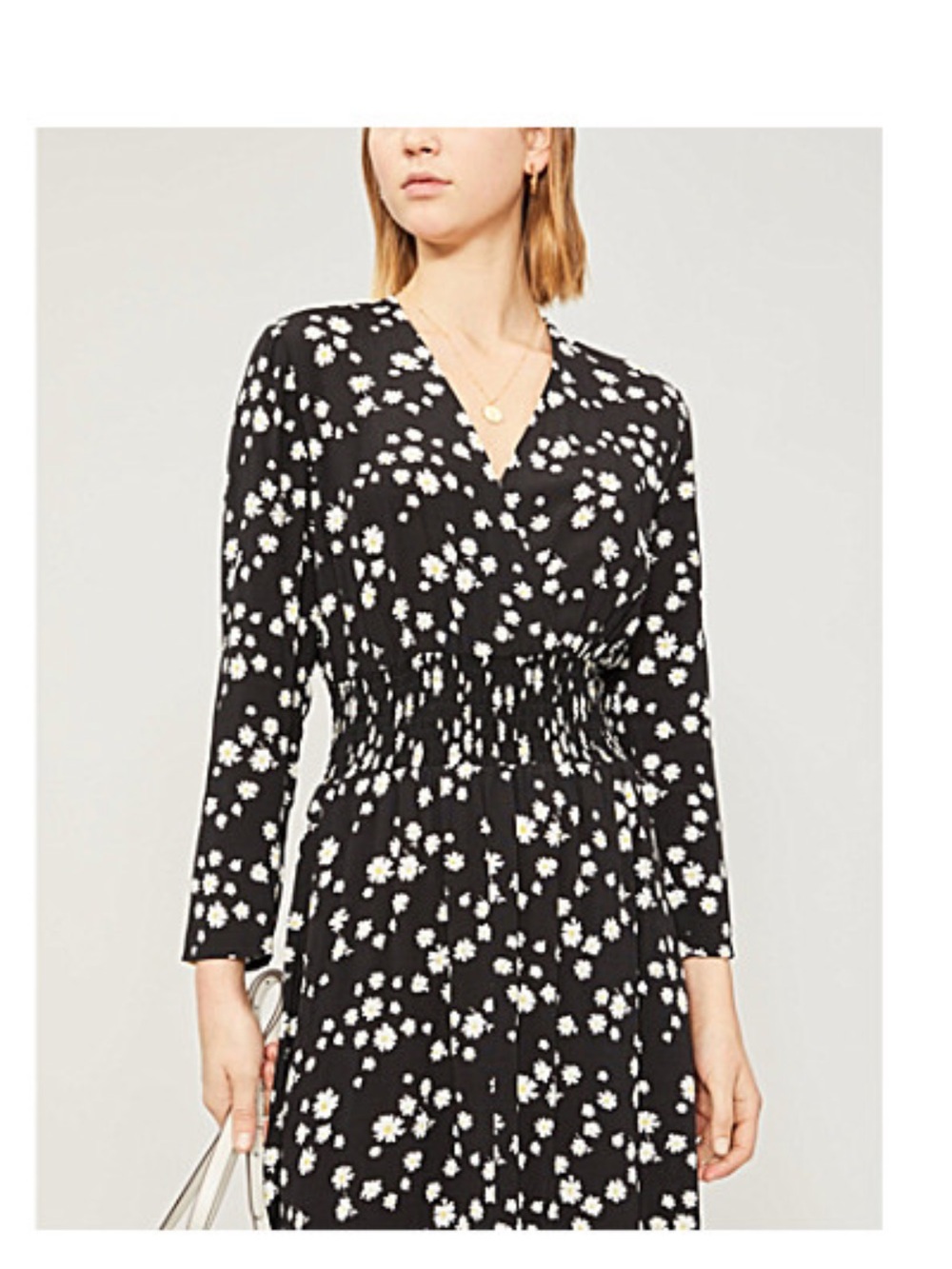 Maje black rosila Daisy print midi dress size small